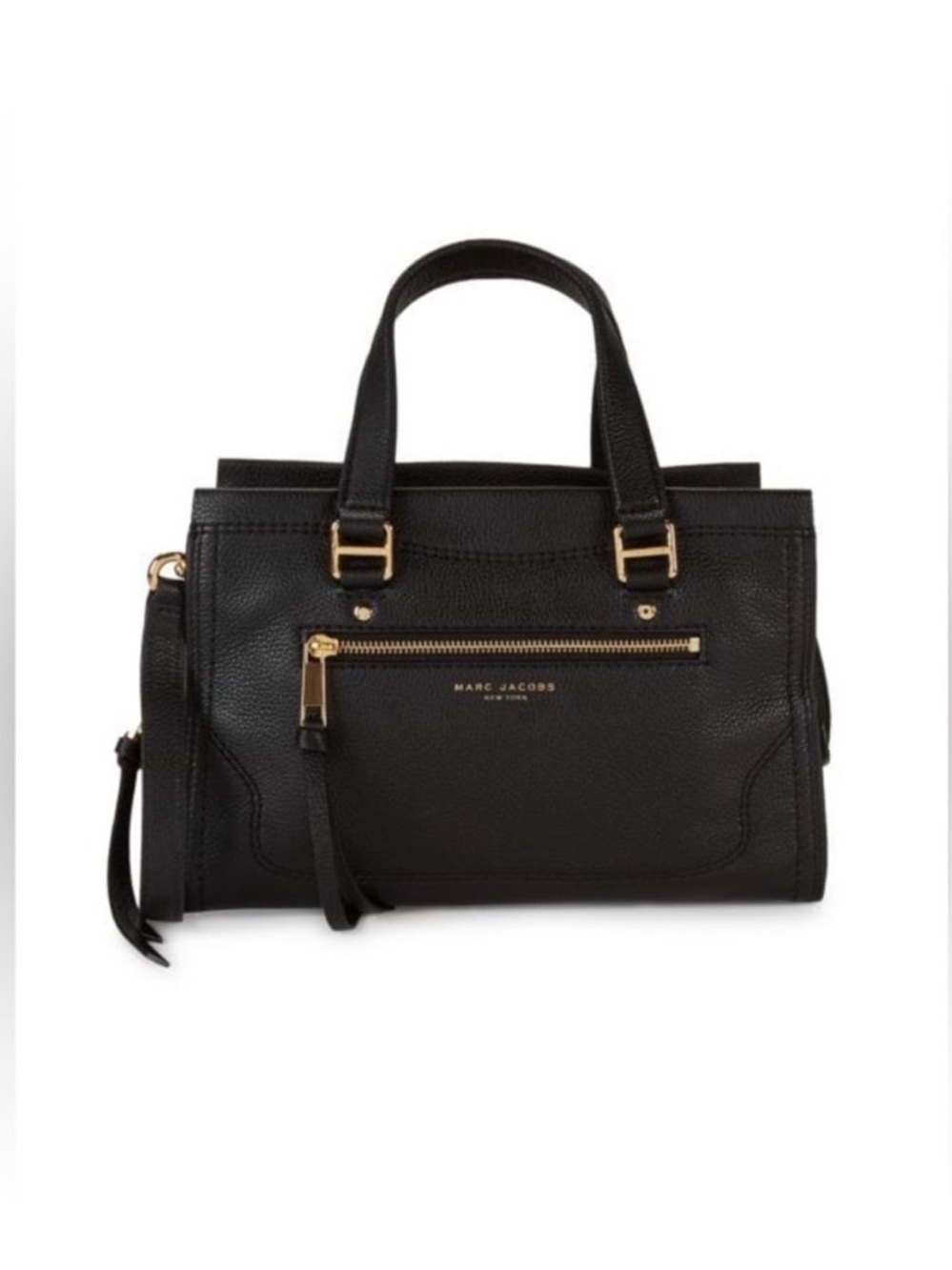 MARC JACOBS Black Cruiser Leather Convertible Satchel Crossbody Bag